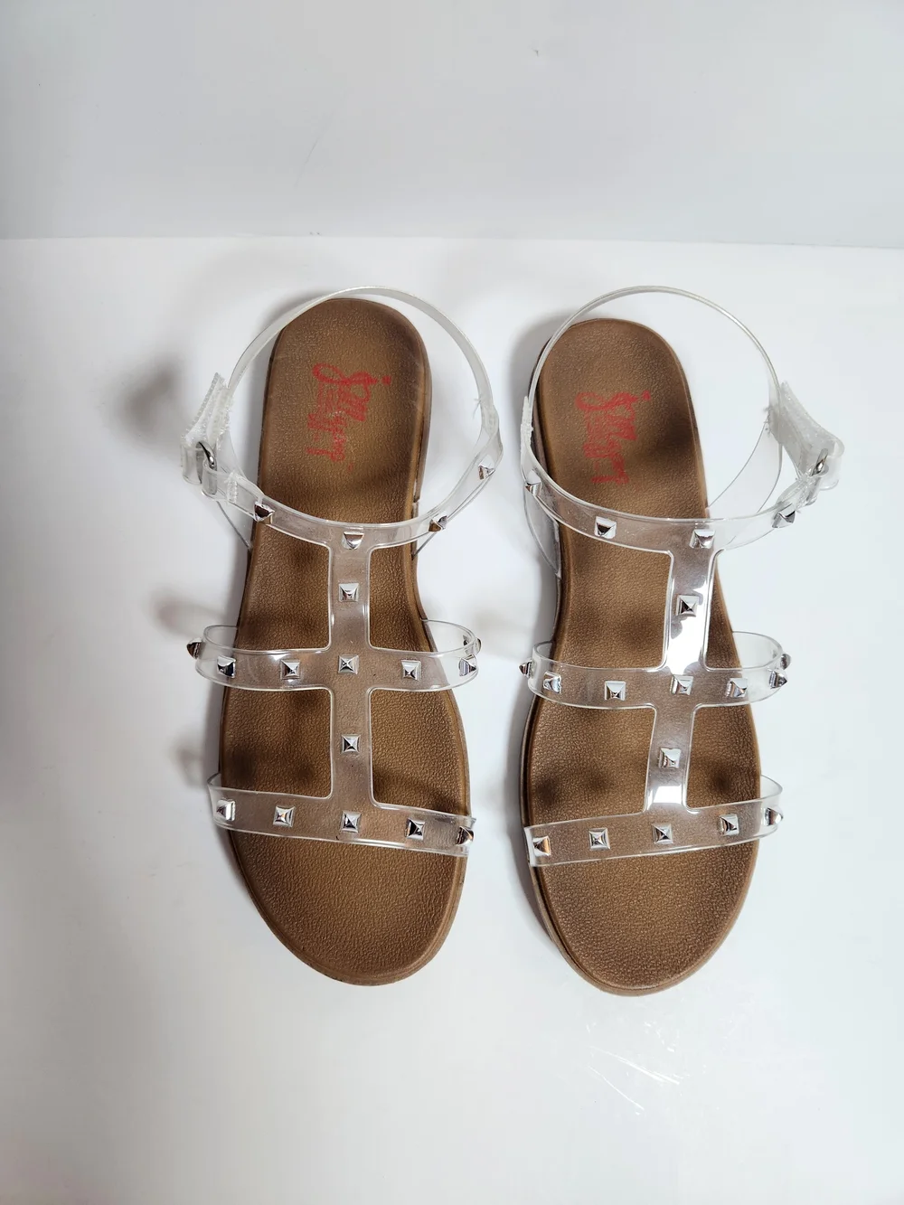 Jellypop Girl's Clear Silver Studded Sandals